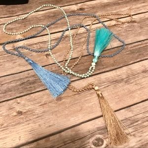 Bundle of THREE Tassel Necklaces